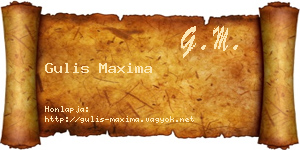 Gulis Maxima névjegykártya